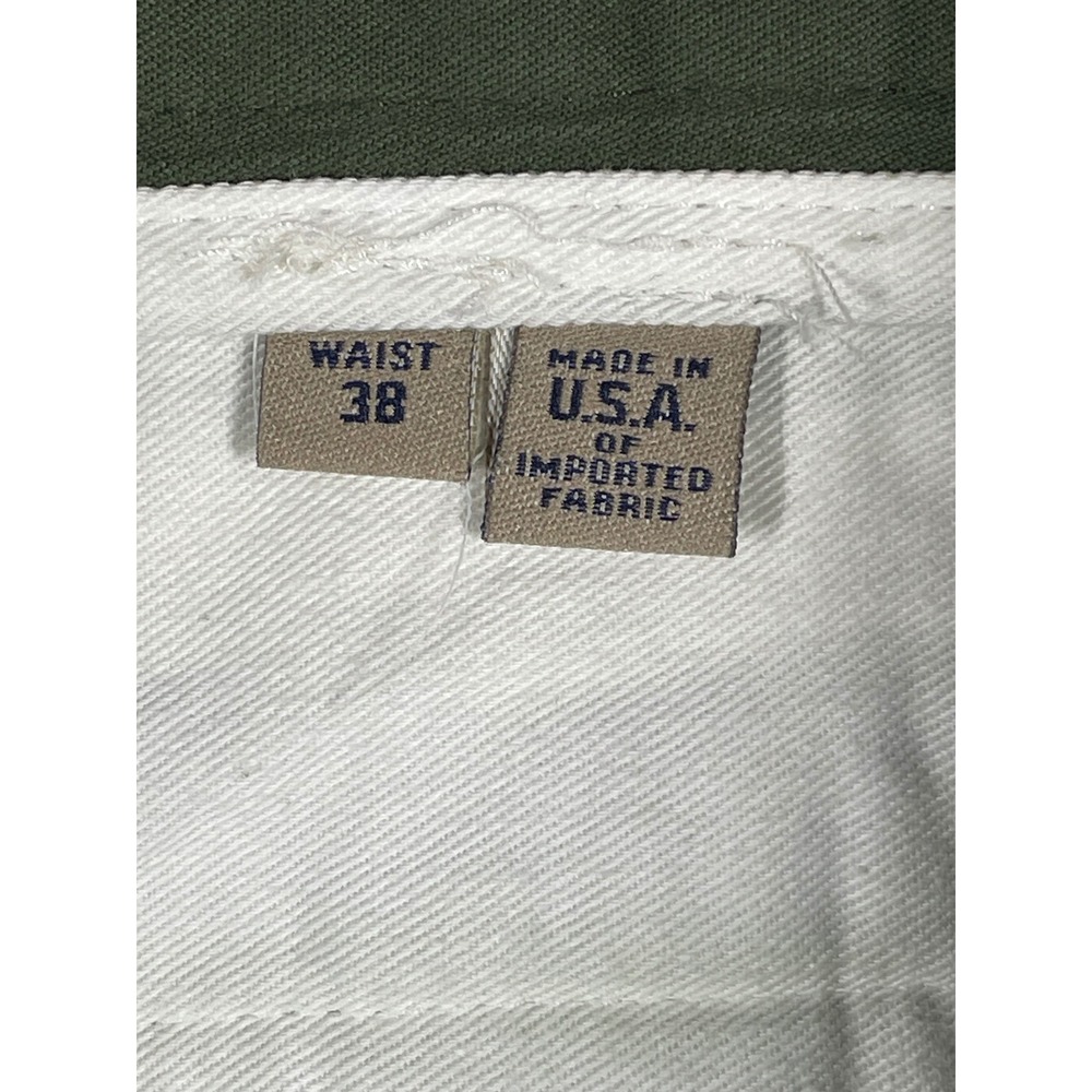 Bills Khakis Mens 38 Olive Green Pleated Cotton Twill Pants Made in USA Chinos - Picture 3 of 10